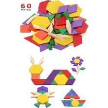 Empressco Ahşap Oyuncak 60 Parça Tangram Eğitici Oyuncak