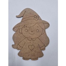 Empressco 15 Adet Sevimli Cadı Ahşap Boyama Okul Diy Etkinlik Aktivite Sanat 15 cm x 11 cm