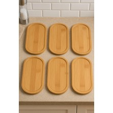 Empressco 6 Adet Bambu Sunumluk Yağlık Altlığı Sabunluk Altlığı Çok Amaçlı Tepsi 23*12 cm