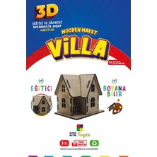 Empressco 3D Boyanabilir Ahşap Villa Maketi - Çocuklar Için Eğitici Oyuncak