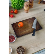 Empressco Eski Ahşap Desenli Cam Kesme Tahtası, Kesme Tablası  Kenarları Oval, Antibakteriyal,