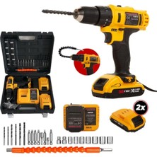 Empressco Germany Desing 36 V 5AH Pro Darbeli Metal Şanzıman Çift Akülü Şarjlı Vidalama Matkap 24 Parça