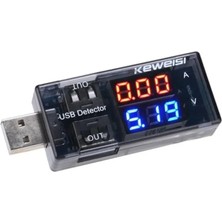 Empressco USB Akım Ölçer Çift USB Çıkışlı Voltmetre Ampermetre Ölçüm Aleti