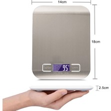 Gees Global Lüx Dijital Mutfak Terazisi 5 kg 1 gr Hassas Paslanmaz Çelik + Pil