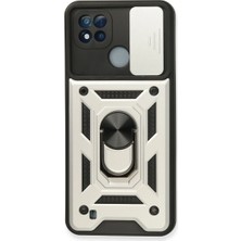 Gees Global Realme C11 2021 Kılıf Pars Lens Yüzüklü Silikon - Gümüş