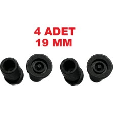 Empressco 4 Adet 19 Mm. Siyah Kaymayan Asa Baston Kanedyen Lastiği Papuç