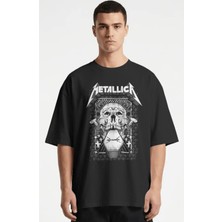 Sevbano Metallica Rock Metal Müzik Grubu Baskılı Unisex Oversize Premium Tişört