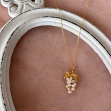 İncie Babil Model Beyaz Inci Gümüş Kolye