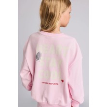 DeFacto Relax Fit Bisiklet Yaka Sırt Baskılı Sweatshirt Kız Çocuk I4063A826AU