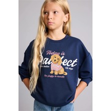 DeFacto Relax Fit Bisiklet Yaka Baskılı Sweatshirt Kız Çocuk I4159A826AU