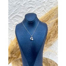 Livora Jewelry 925 Ayar Gümüş Zirkon Taşlı Fiyonk Tektaş Zarif Özel Tasarım Kadın Kolye