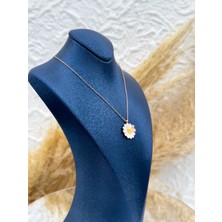 Livora Jewelry 925 Ayar Gümüş Harf Kişiye Özel Papatya Yazılabilir Rose Renk Kadın Kolye