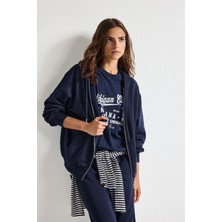 DeFacto Relax Fit Kapüşonlu Basic Düz Kalın Sweatshirt Kumaşı Hırka C1809AX26WN