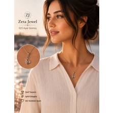 Zeta Jewel 925 Ayar Gümüş Kuğu Kolye Zarif Yeni Model 40+5 cm Uzatma Zincir Hediyelik