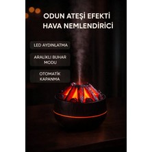 Empressco Koyu Ahşap Görünümlü Odun Ateşi Tasarımlı Difüzör – LED Işıklı, 2 Buhar Modlu Hava Nemlendirici