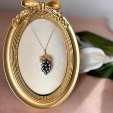 İncie Babil Model Siyah Inci Gümüş Kolye