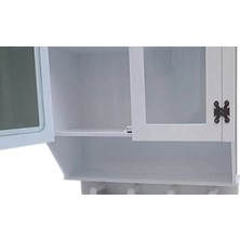 Empressco Hobi Adn 90351 Model Dekoratif Terek Ecza Dolap Mdf Parlak Beyaz Lake El Yapım