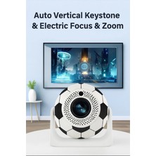 Empressco 4K Ultra Hd Futbol Topu Tasarımlı Projeksiyon Cihazı – 160 Ansı, Wi-Fi, Otomatik Odaklama & Zoom