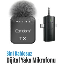 Empressco 3in1 Profesyonel Kablosuz Dijital Yaka Mikrofonu Wechat Zoom Tiktok Youtube Instagram Canlı Yayın
