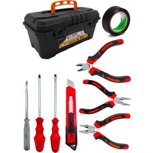 Empressco 3 Lü Mini Pense Yan Keski Kargaburnu Set+3 Lü Tornavida+Falçata+Bant Takım Çantası Seti.