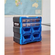 Empressco Monoblok Avadanlık ve Çekmece 12 Gözlü Seti Hobby Organizer Düzenleyici 6 Çekmece 6 Avadanlık Mavi