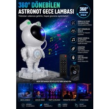 Empressco Astronot Gece Lambası Hoparlör Yıldızlı Projeksiyon Cihazı Tavan Aydınlatma Ev Çocuk Oda Dekorasyon