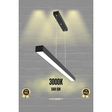 Empressco Lineer 120CM ( Siyah Kasa, Sarı Işık ) Ledli Sarkıt Modern LED Avize, Salon, Mutfak, Masa Üstü Avize