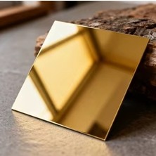 Deep Makina Dekoratif Paslanmaz Sac, Levha, 304 Veya 201 Kalite, Gold Ayna - 0,6 mm Kalınlığında, Plaka, Şerit, Ölçüleri: 1 cm x 121,9 cm x 0,6 mm
