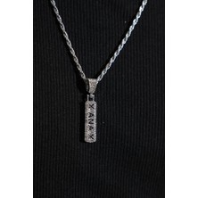 AG23 Tasarım Beyaz Taşlı Hiphop Rap Chain Kolye