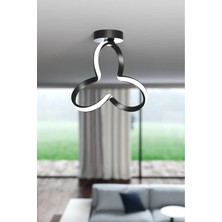 Empressco Clover Siyah Tekli Plafonyer LED Günışığı Ultra Ledli Salon Mutfak Oda Hol Ledli Avize