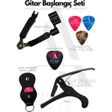 Empressco Gitar Başlangıç Seti | Burgu Çevirici, Kapo, 3 Adet Pena, Taşıma Çantası, Pena Şarjörü