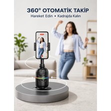 Uslucan Alışveriş Yapay Zeka Destekli Yüz Takip Özellikli 360 Derece Dönen Masaüstü Telefon Sabitleyici Yeni Nesil