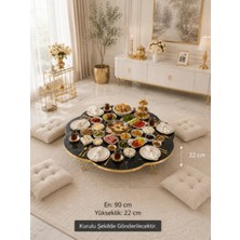Empressco 90 cm Mermer Desen Stand Yer Sofrası Çok Amaçlı