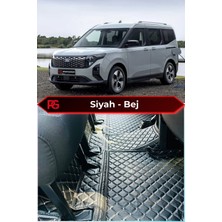 Ford E-Tourneo Courier Siyah Üzeri Bej Dikiş 8d Diamond Premium Kaymaz Deri Oto Paspas