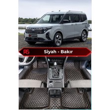 Ford E-Tourneo Courier Siyah Üzeri Bakır Dikiş 8d Diamond Premium Tam Kaplama Deri Oto Paspas