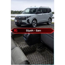 Ford E-Tourneo Courier Siyah Üzeri Sarı Dikiş 8d Diamond Premium Havuzlu Deri Oto Paspas