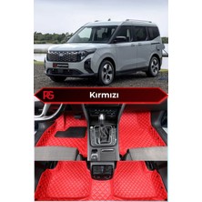 Ford E-Tourneo Courier Kırmızı Renk 8d Diamond Premium Kaymaz Deri Oto Paspas
