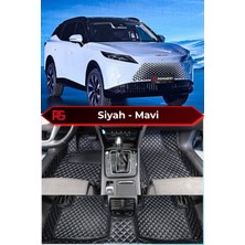 Chery Omoda 7 Siyah Üzeri Mavi Dikiş 8d Diamond Premium Havuzlu Deri Oto Paspas