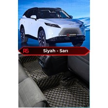 Chery Omoda 7 Siyah Üzeri Sarı Dikiş 8d Diamond Premium Havuzlu Deri Oto Paspas