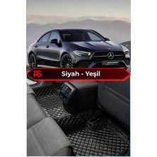 Mercedes-Benz Cla Siyah Üzeri Yeşil Dikiş 8d Diamond Premium Tam Kaplama Deri Oto Paspas