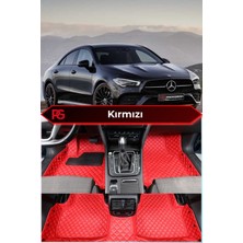 Mercedes-Benz Cla Kırmızı Renk 8d Diamond Premium Kaymaz Deri Oto Paspas