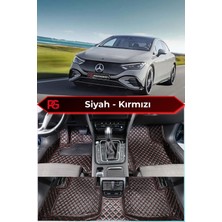 Mercedes-Benz Eqe Siyah Üzeri Kırmızı Dikiş 8d Diamond Premium Kaymaz Deri Oto Paspas