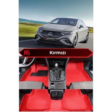 Mercedes-Benz Eqe Kırmızı Renk 8d Diamond Premium Kaymaz Deri Oto Paspas