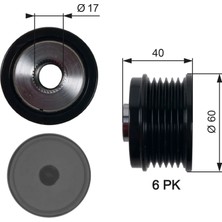 Alternatör Kasnağı - (Fiat 500, Tipo, Bravo, Croma, Egea) - (GATES-OAP7153)