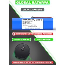 Global Batarya Xaiomi Robot Vacuum X20 Max Uyumlu Robot Süpürge Batarya 14.4V 52000MAH Li-Ion Pil (Orijinal Kapasite)