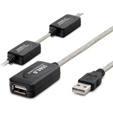 Gees Global USB Uzatma Kablosu 30 M - Silver Siyah HDX7525