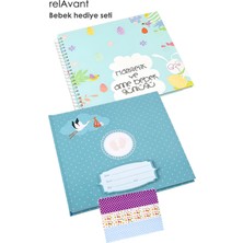 Empressco Modern Bebek Anı Defteri 2'li Set + Sticker Bant - 1 Yıl Hamilelik ve Anne Bebek Günlüğü - Ajanda