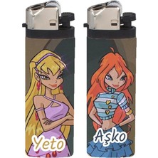 Empressco Çakmak 2'li Winx Bloom ve Stella Best Friend Kaplamalı Klasik Çakmak