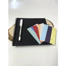 Empressco Anı Defteri + Jel Kalem + Yapıştırma Stickerı Hediyeli, Kendin Yap Hatıra Defteri, Anı Albümü