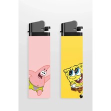 Empressco 2'li Çakmak Sunger Bob ve Patrick Baskılı Full Kaplamalı Gazlı Çakmak